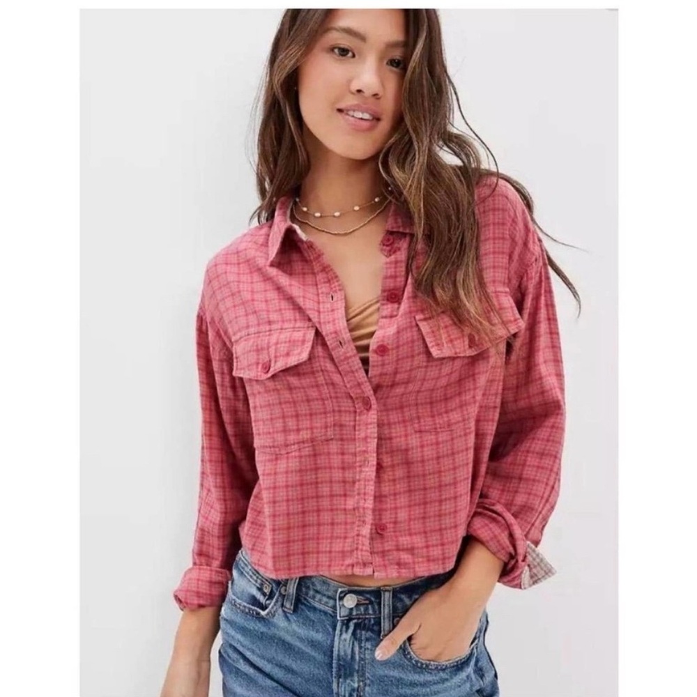Women's Plaid Button-Up Shirt